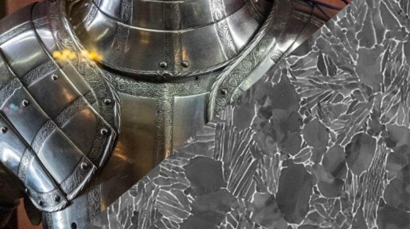 16th century Lee Armour and microstructure of titanium alloy by Dylan Hall. 