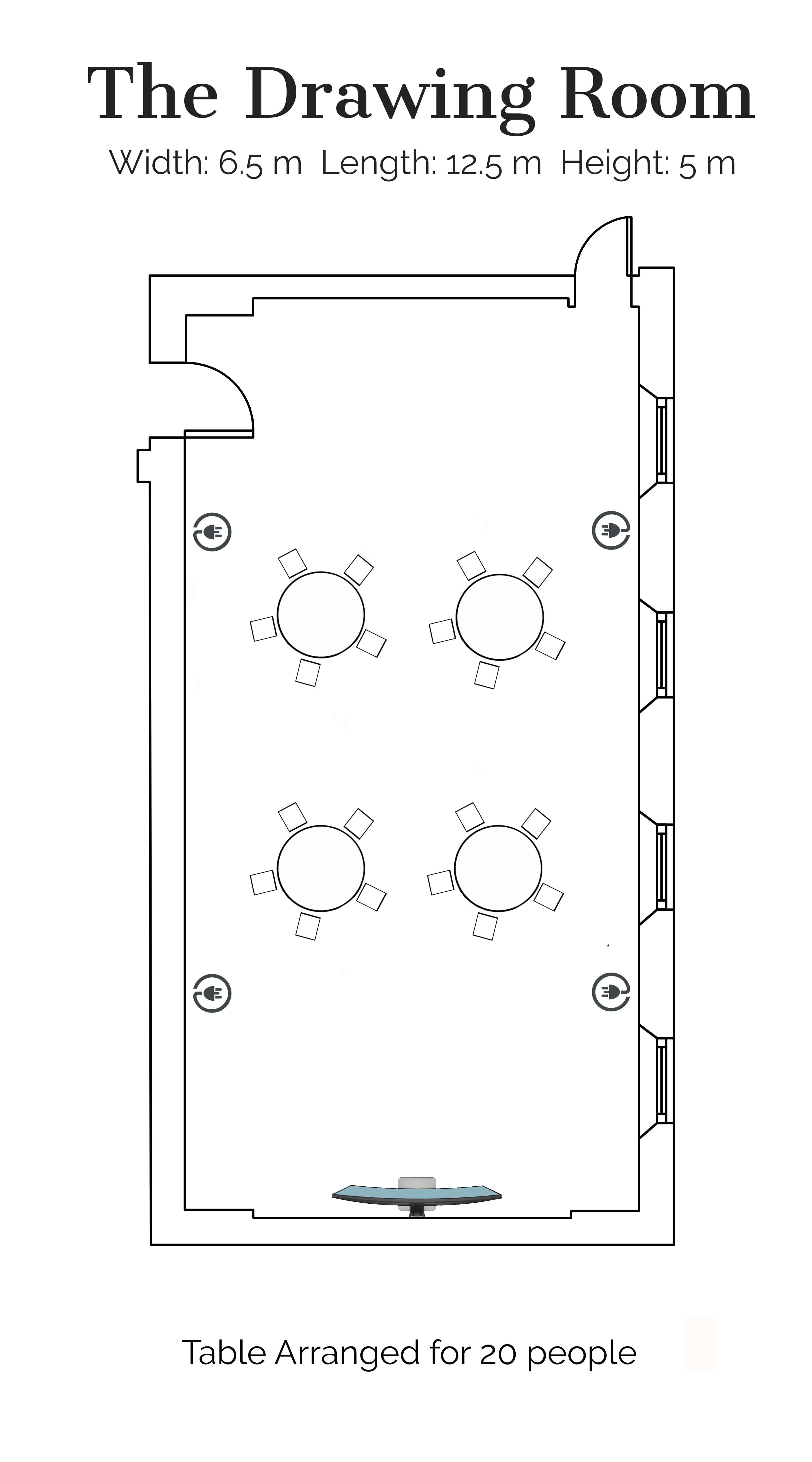 Drawing Room Cabaret Seating for 20 people